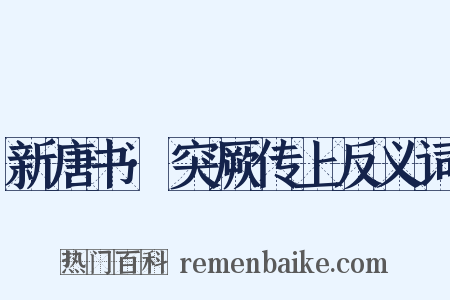 新唐书·突厥传上反义词是什么意思的图片